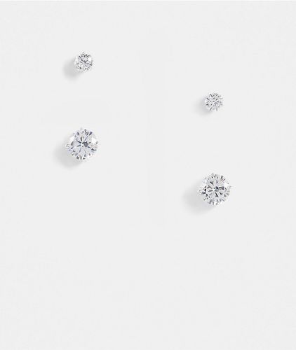 Lot de 2 paires de boucles d'oreilles ornées de cristaux - Asos Design - Modalova