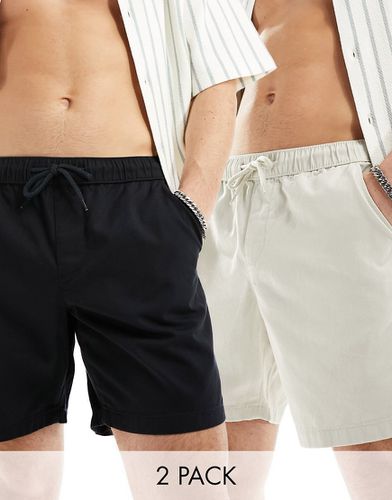 Lot de 2 shorts chino coupe slim - Noir et taupe - Économie - Asos Design - Modalova