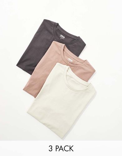 Lot de 3 t-shirts moulants - Couleurs variées - Asos Design - Modalova