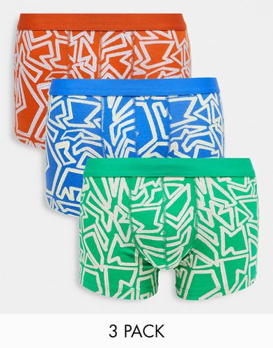 Lot de 3 boxers en jersey à imprimé abstrait - Asos Design - Modalova