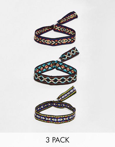 Lot de 3 bracelets en corde avec motif aztèque - Asos Design - Modalova