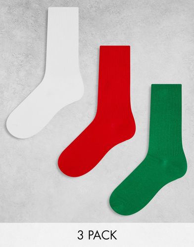 Lot de 3 paires de chaussettes de couleurs vives - Asos Design - Modalova