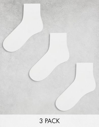 Lot de 3 paires de chaussettes de sport avec semelle et voûte plantaire en tissu éponge - Asos Design - Modalova