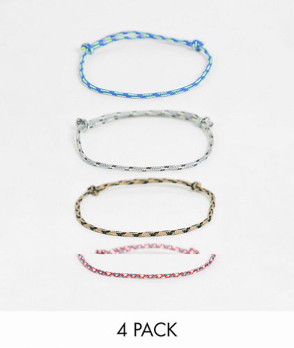 Lot de 4 bracelets fins en corde 2 mm - ASOS DESIGN - Modalova