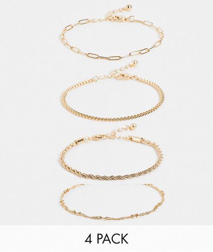 Lot de 4 bracelets chaîne fins - ASOS DESIGN - Modalova