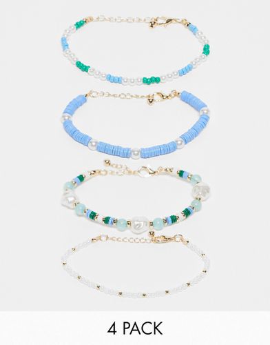 Lot de 4 bracelets avec perles variées - Asos Design - Modalova
