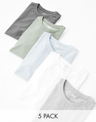 Lot de 5 t-shirts moulants - Couleurs variées - Asos Design - Modalova