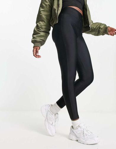 Legging à taille haute - Noir mat satiné - Asos Design - Modalova