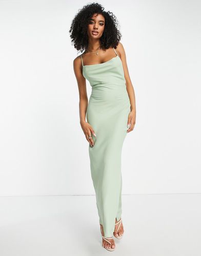 L'invitée - Robe nuisette longue avec laçage au dos - Asos Design - Modalova