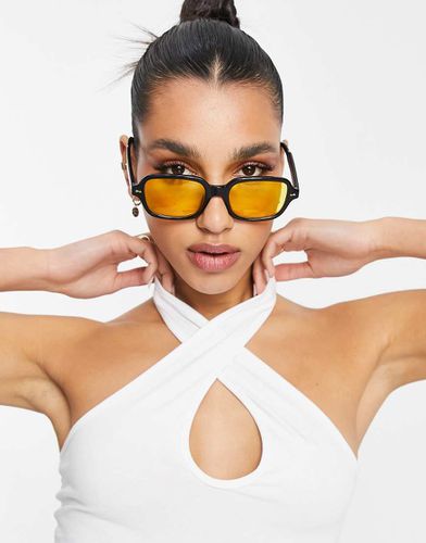 Lunettes de soleil carrées à verres jaunes - Asos Design - Modalova