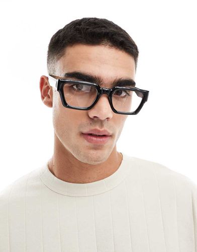 Lunettes de soleil carrées épaisses à verres transparents - Asos Design - Modalova