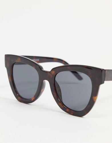 Lunettes de soleil yeux de chat à monture épaisse et évasée - Effet écaille de tortue foncé - Asos Design - Modalova