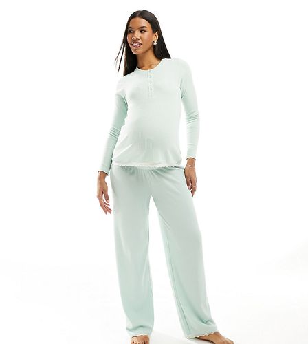 ASOS DESIGN Maternity - Mix & Match - Pantalon de pyjama en tissu gaufré et dentelle - Asos Maternity - Modalova