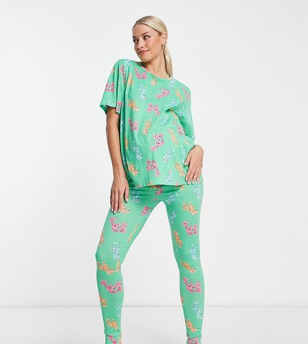 ASOS DESIGN Maternity - Pyjama à imprimé homards et dinosaures avec legging et t-shirt oversize - Vert - Asos Maternity - Modalova