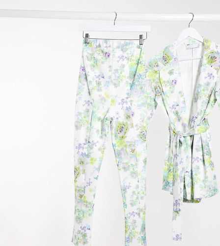 ASOS DESIGN Maternity - Pantalon de tailleur en jersey coupe slim avec taille au-dessus du ventre - Blanc fleuri - ASOS Maternity - Modalova