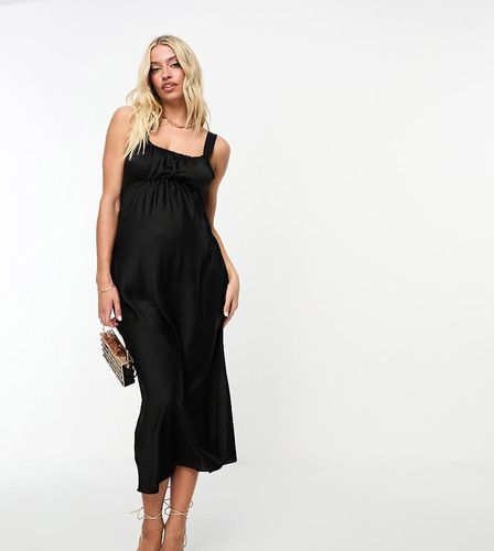 ASOS DESIGN Maternity - Robe nuisette babydoll mi-longue en satin à fronces - Asos Maternity - Modalova