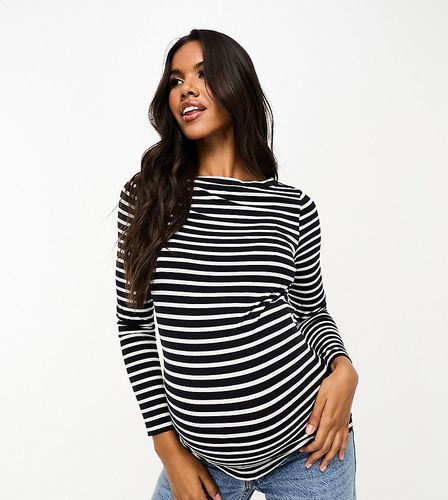 ASOS DESIGN Maternity - T-shirt rayé à manches longues - Marine - Asos Maternity - Modalova