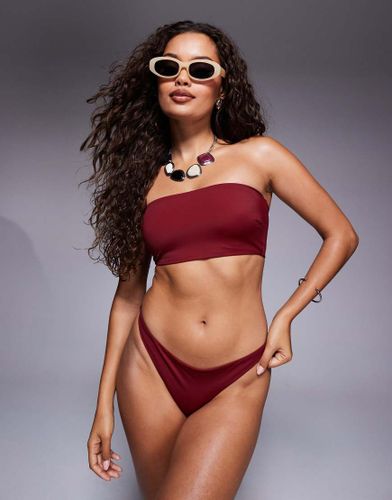 Maya - Bas de bikini string chancr  assortir - Bordeaux - Asos Design - Modalova