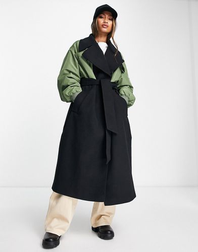Manteau habillé hybride avec manches style bomber - et kaki - Asos Design - Modalova