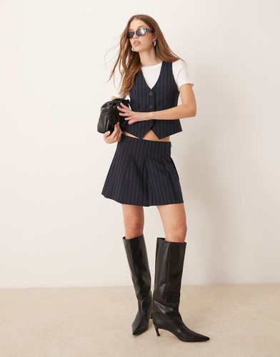 Mini-jupe plissée ajustée à rayures - Asos Design - Modalova