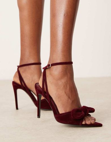 Ninja - Sandales pointues à talon haut avec naud - Bordeaux - Asos Design - Modalova