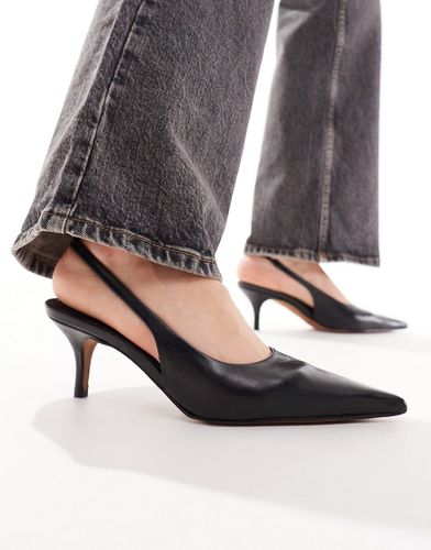 Solo - Chaussures de qualité supérieure en cuir à talon mi-haut et bride de cheville - Asos Design - Modalova