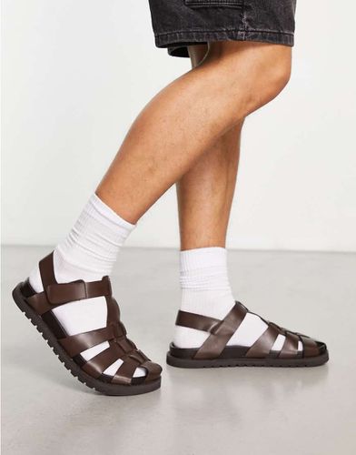 Sandales style pêcheur en cuir avec semelle chunky - Asos Design - Modalova