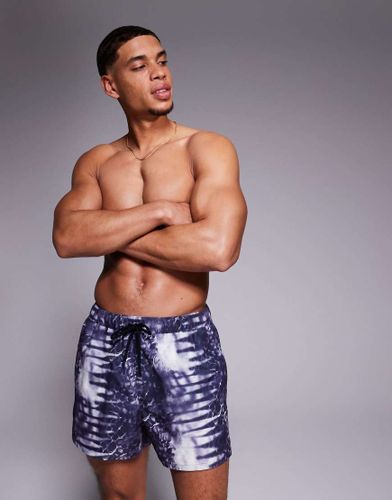 Short de bain court  imprim animal - Bleu marine - Asos Design - Modalova