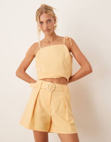 Short d'ensemble ajust  ceinture et rayures - Jaune - Asos Design - Modalova
