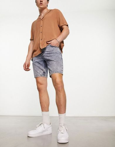 Short en jean slim mi-long - délavé - Asos Design - Modalova