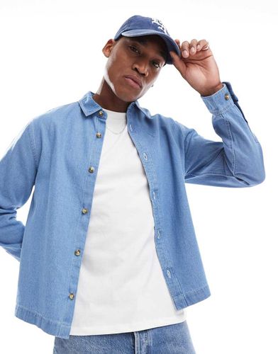 Surchemise coupe carrée en denim avec coutures contrastantes - Asos Design - Modalova