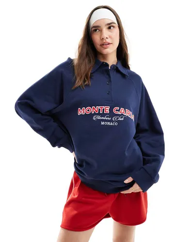 Sweat de rugby à imprimé Monte Carlo - Asos Design - Modalova