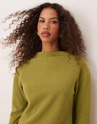 Sweat d'ensemble ultra-doux à col cheminée - Olive - Asos Design - Modalova