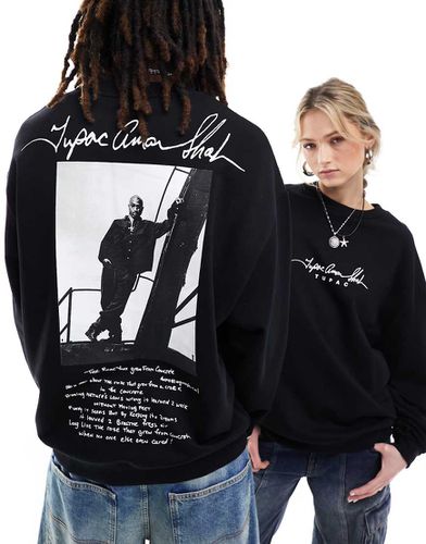 Sweat oversize unisexe à imprimés Tupac sous licence - Asos Design - Modalova