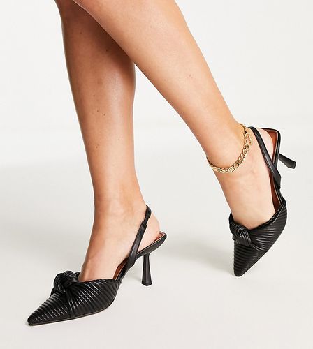Pointure large - Soraya - Chaussures à talon mi-haut avec bride arrière et effet noué - Asos Design - Modalova