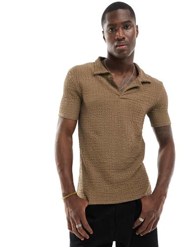 Polo moulant en tissu effet froissé - Asos Design - Modalova