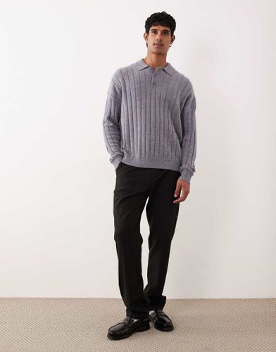 Polo oversize en maille ctele de laine d'agneau - chin - Asos Design - Modalova