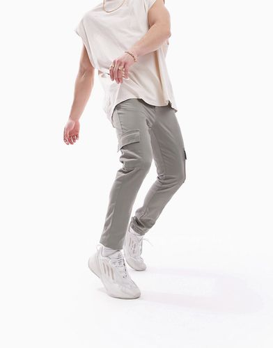 Pantalon cargo ajusté à chevilles resserrées - Kaki clair - Asos Design - Modalova
