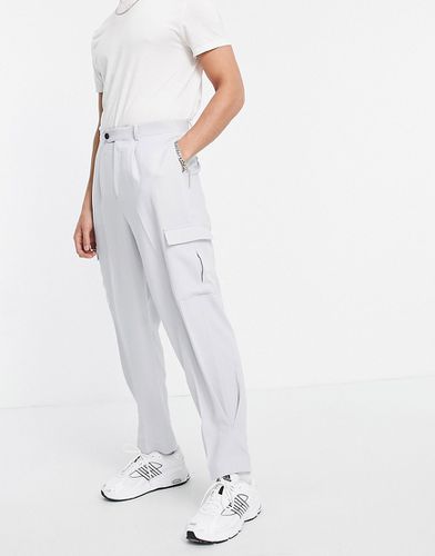 Pantalon cargo slim taille haute habillé en crêpe - Asos Design - Modalova
