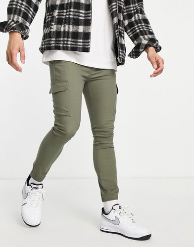 Pantalon cargo super skinny à revers - Kaki - Asos Design - Modalova