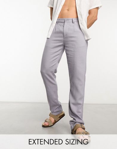 Pantalon chino ajusté en lin mélangé - Asos Design - Modalova