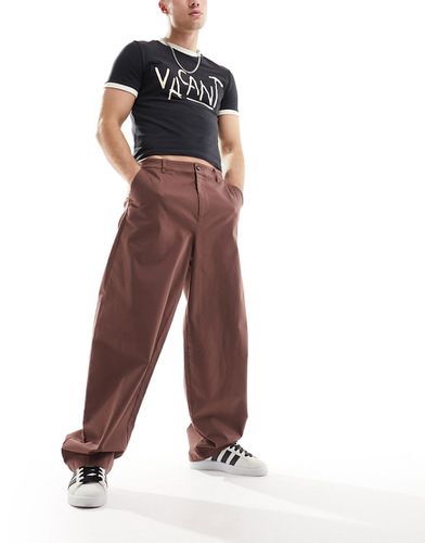 Pantalon chino large - Marron - Asos Design - Modalova