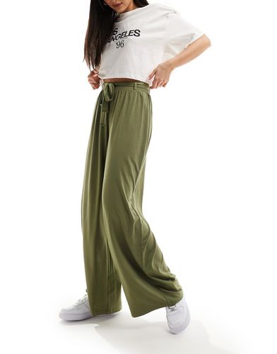 Pantalon ample avec liens à la taille - Kaki - Asos Design - Modalova