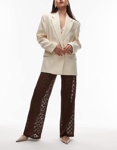 Pantalon ample en dentelle transparente - Chocolat - Asos Design - Modalova