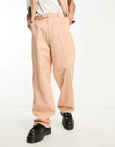 Pantalon ample en lin flammé - Asos Design - Modalova