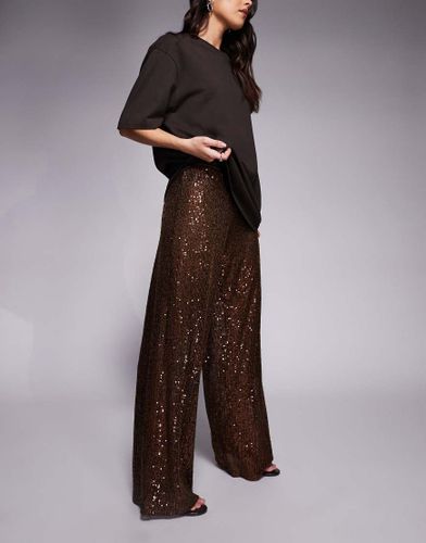 Pantalon ample et transparent orn de sequins - Marron - Asos Design - Modalova