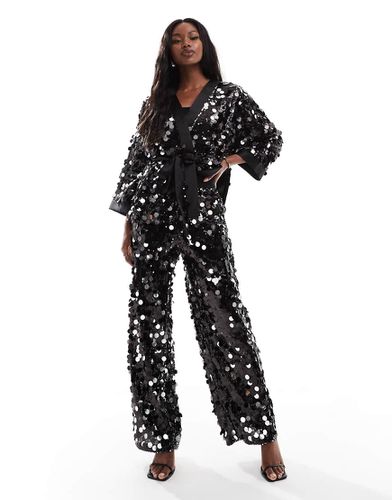 Pantalon ajusté coupe décontractée orné de sequins style disco - Asos Design - Modalova