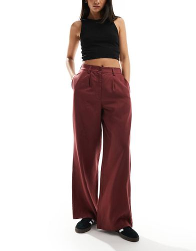 Pantalon dad ample - Bordeaux délavé - Asos Design - Modalova