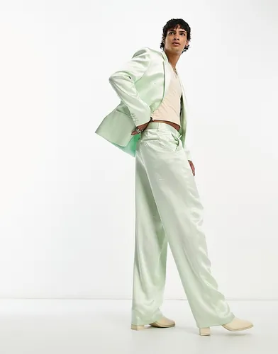 Pantalon de costume ample en satin - Asos Design - Modalova