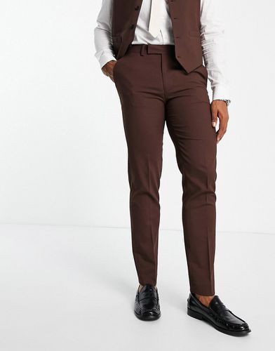Pantalon de costume coupe ajustée - Chocolat - Asos Design - Modalova